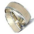 thumbnail image 3 of Pompeii3 14K Gold Matching Two Tone Hammered Wedding Band Set for Men and Women, 3 of 3