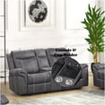 thumbnail image 2 of Dark Gray Microfiber Power Reclining Loveseat with USB Charger and Console, 2 of 7
