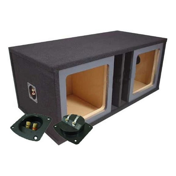 Car Audio Dual 12" Vented Square Paintable Sub Box fits Kicker L7 Subwooofer