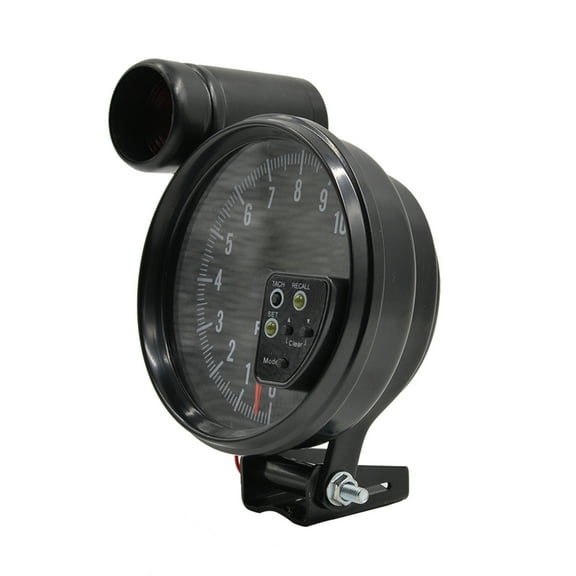 5 Inch Tachometer Gauge Black 7 Colors Backlight with Light Peak Sound LED Flash When RPM Warning