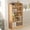 engineered wood color, variant on NEWSENDY Arched Top Open Bookcase, Freestanding Vertical Storage Shelf, High Weight Capacity Modern Display Rack for Adults, Ideal for Living Room, Home Office & Bedroom