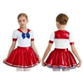 thumbnail image 6 of Aislor Girls Japanese Anime Navy Sailor Cosplay Party Dress Halloween Dance Performance Red 10, 6 of 7