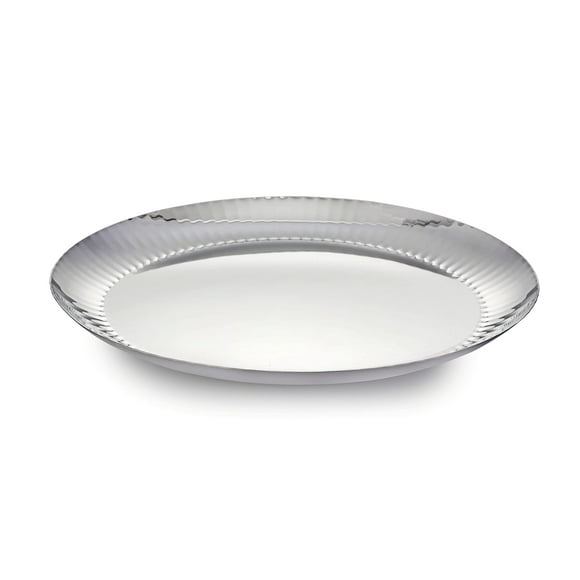 Chrome Stainless Steel Dinner Plate Set Of 6 | Corporate Gifting For Diwali | Ribbed Pattern | Glossy Finish | Serve Ware, Dinnerware & Tableware | Rhythm Garden Series