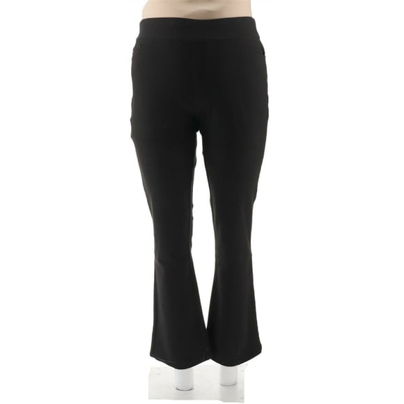 Denim & Co Jean Coupe Bottillon Léger en Tricot Confortable, Taille Lisse, Noir 14 Nouveau A309729