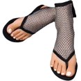thumbnail image 1 of Shiny Rhinestone Mesh Flats, Bling Sandals for Women, Stretch Fishnet Stockings Hollow Short Bling Flat Shoes, 1 of 5