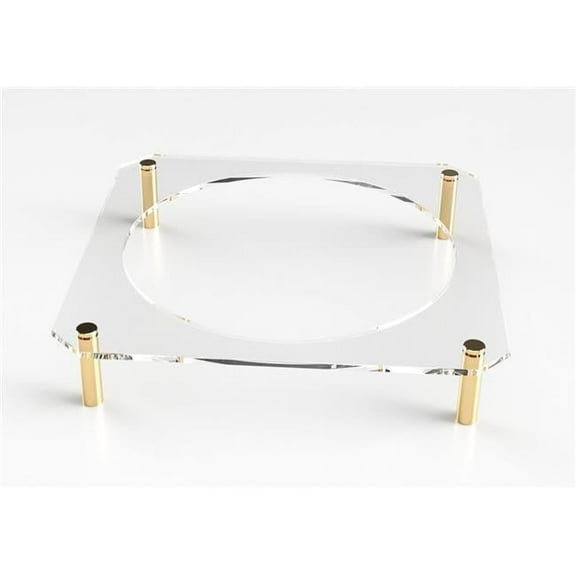 Nua 61044 Acrylic Seder Plate Stand Gold Standoffs - 16 x 16 x 3 in.