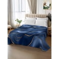 thumbnail image 2 of Navy Blue Marble Flat Sheets Only Twin XL Size, Soft Breathable Bed Top Sheets for Mattress, Abstract Modern Golden Geometric Luxury Bedding Flat Sheets for Home Hotel Bedroom Bed Protection, 2 of 9