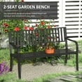 thumbnail image 4 of Outsunny 50" Garden Park Bench, Slatted Steel Outdoor Decorative Loveseat for Patio Lawn, 4 of 10