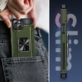 thumbnail image 4 of Sturdy 360 Rotatable Kickstand Back Case for iPhone 15, Luxury Ultra Slim Shockproof Armor Durable Heavy Duty Protective Hard Phone Case Cover for iPhone 15, Olivegreen, 4 of 7
