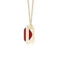 thumbnail image 2 of ANGARA Lab Grown 4 Ct East-West Bezel-Set Emerald-Cut Ruby Pendant for Women in 14K Yellow Gold (Size-10x8mm) | July Birthstone, Anniversary, Jewelry Gift for Women | Lab-Grown Ruby Necklace, 2 of 7