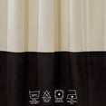 thumbnail image 2 of 3S Brothers Light Blocking Color Block of Matte Velvet Single Panel Curtains Hanging Back Top Made in Turkey Cream - Dark Brown, 2 of 5
