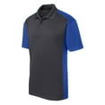 thumbnail image 5 of Yellow Rooster Mens Colorblock Micropique Sport-Wick Polo Iron Grey/ True Royal 4XL, 5 of 8