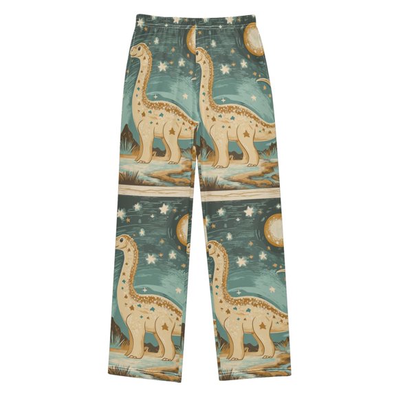 FORMRS Kids Pajama Pants with Pockets Size 6-8Y Boys Lounge Sleep Bottoms, Dinosaur with Stars