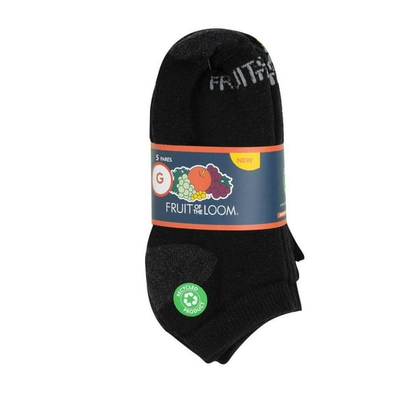 Tin Fruit Of The Loom para Niño, Afelpado Bajo Negro 5 Pares Talla G