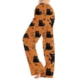 thumbnail image 2 of BFRGSIJ Women's Halloween Pajama Pants Baggy Wide Leg Drawstring Sleep Pants with Pockets Casual Loungewear Sleep Bottoms S, 2 of 6