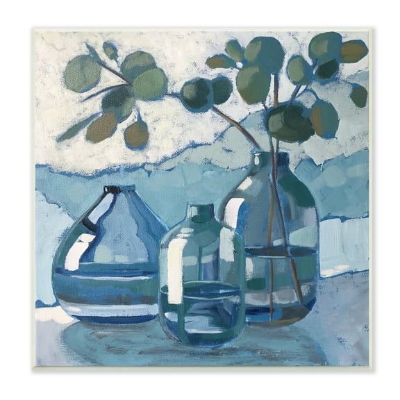 Stupell Industries Soothing Eucalyptus Ikebana Vases Layered Brushstrokes Painting Unframed Art Print Wall Art, Design by Sue Riger