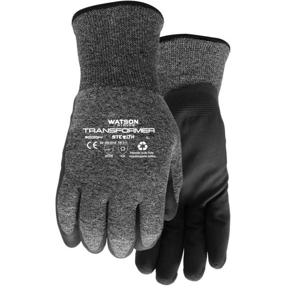 Stealth Transformateur Hommes Tricot Isolé Travail Gloves - avec Revêtement en Caoutchouc de Latex, Extra Large