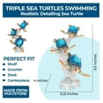 thumbnail image 3 of Sea Turtle Statue Triple Swimming on Coral Base – Ocean-Inspired Polystone Figurine for Coastal, Beach & Nautical Home Decor – Accent Sculpture (Blue, 9.5”), 3 of 8