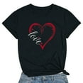 thumbnail image 1 of Meichang T-Shirts de la Saint-Valentin pour Femmes Mignons avec Cœur d'Amour T-Shirts Graphiques de Fête Manches Courtes Hauts Col Rond Coupe Ample T-Shirts Tendance T-Shirts, 1 of 3