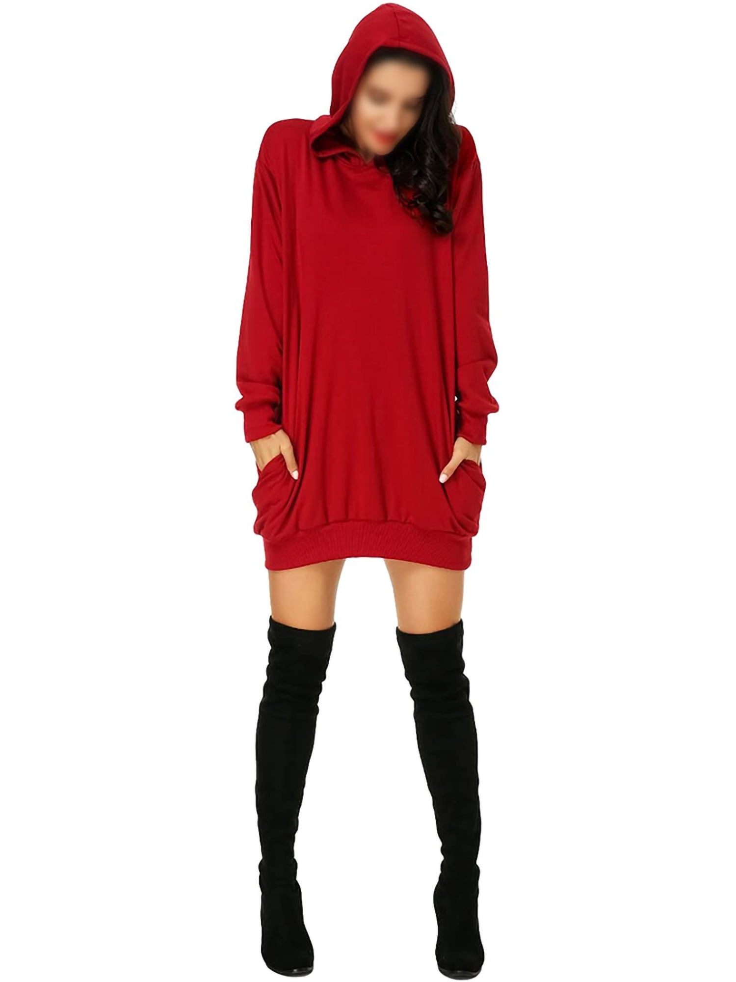 long red sweatshirt