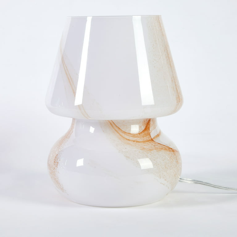 Urban Shop Novelty Glass Mushroom Lamp, Clear, 12 H, Plug-in 