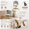 thumbnail image 4 of Ktaxon Office Desk Chair Adjustable Flannel Computer Task Chair Small Rolling Vanity Stool with Wheels for Study Make-up Dressing Gray, 4 of 11
