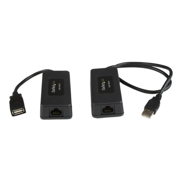 StarTech.com 1-Port USB 1.1 Extender - Up to 131 ft (40 m) over Cat5/Cat6 Extension - Up to 12 Mbps USB 1.1 Ethernet Extender (USB110EXT2) - USB extender - USB - over CAT 5/6 - up to 131 ft - for P/N: UUSBOTG