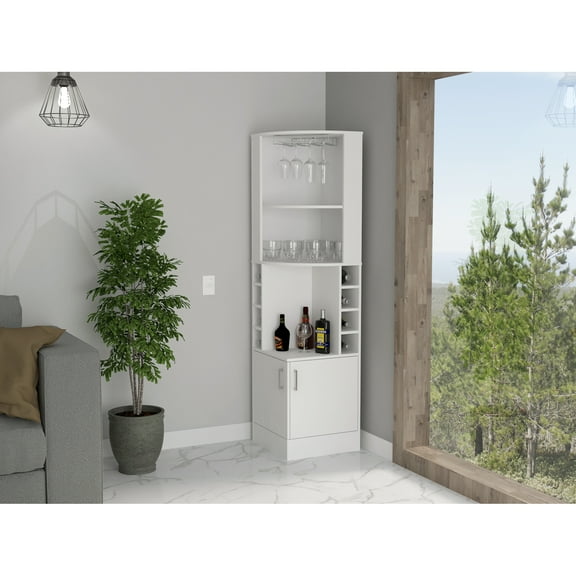 Newboti Furniture Syrah Corner Bar Cabinet - White 34411