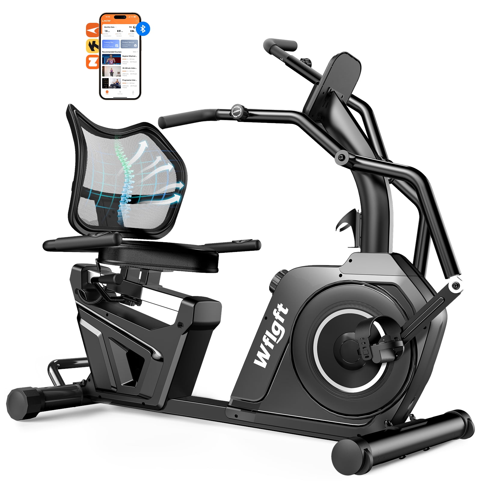 LNOW Recumbent Exercise Bike with Arm Exercisers – 16-Level Magnetic Resistance, Heart Rate, Low-Impact Cardio for Seniors