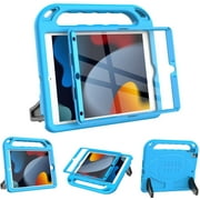 SUPNICE Case with Built-in Screen Protector for iPad 10.2 Inch 2021/2020/2019 (9th/8th/7th Gen), Lightweight Shockproof Handle Stand Kids Case for Apple iPad 10.2, iPad Air 3 10.5 2019, Blue