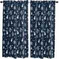 thumbnail image 2 of Dark Blue Christmas Trees Kitchen Curtains 63 Inches Long, Winter Xmas Pine Snowflake Rod Pocket Window Curtains Panels for Bedroom/Bathroom/Nursery, Light Filtering Treatment Curtains Drapes 42"x63", 2 of 5