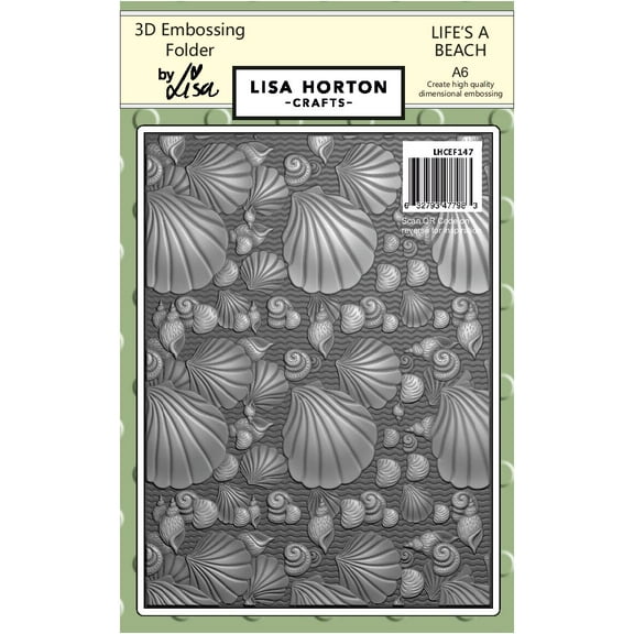Lisa Horton Crafts Embossing Folder-Life's A Beach