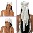 thumbnail image 2 of 100% Pure Mulberry Silk Head Scarf - 36" Square, 19 Momme, Women's Hair Wrap | Maintains Style, Reduces Frizz, Aids Growth - Ivory, 2 of 8