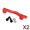 thumbnail image 1 of 2x Adaptador De Freno De Disco De Bicicleta Pieza De Repuesto Convertidor De Soporte De Freno De Disco Rojo, 1 of 8