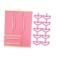 thumbnail image 1 of Armario para muñecas, muebles para muñecas en miniatura, lindos accesorios para casa de muñecas, con percha de tela, regalos del Día de San Valentín con colgador de corazón Hugo armario de muñecas, 1 of 10