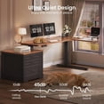 thumbnail image 6 of Height Adjustable L Shaped Electric Standing Desk, 70.9" Farmhouse Office Computer Desk with 3 Drawers, 6 of 7