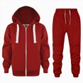 thumbnail image 2 of Toddler Little Boy Clothes Fall Winter Outfit Contrast Color Long Sleeve Cute Sweatshirt Top Pants Set Winter Casual for 6 18 Months 2T 3T 4T 5T 6T 7T 8T 9T Kids Boy(4-5 Years,Red), 2 of 6