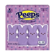 PEEPS, Lavender Marshmallow Bunnies Easter Candy, 8 Count (3.0 Ounce)