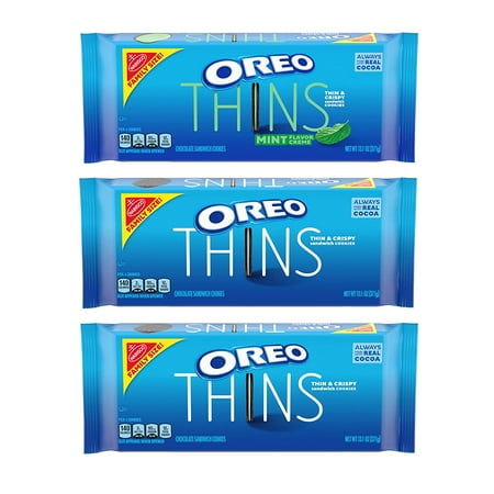 OREO Thins Mint Flavored Creme & OREO Thins Original Chocolate Sandwich Cookies Variety Pack, Family Size, 3 Packs