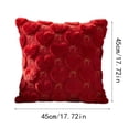 thumbnail image 2 of Plush Heart Embroidered Valentine's Day Decorative Pillow Cover - 18X18 Inch Soft Plush Material With Embroidered Hearts - For Home Decor, Bedroom Living Room Decoration & Couples, 2 of 7