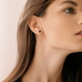 thumbnail image 4 of KDSJSXW Earrings Stainless Steel Six Jaw Zircon Earrings 3A Zircon Screws Screw Round Cake Earrings Ornaments Stainless Steel Stud Earrings Pearl Necklaces for Women (Black,A), 4 of 4