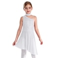thumbnail image 2 of Kaerm Kids Girls Lyrical Dance Dress Sleeveless Hater Ballet Latin Leotard Figure Skating Dress Modern Dancewear White 14, 2 of 6