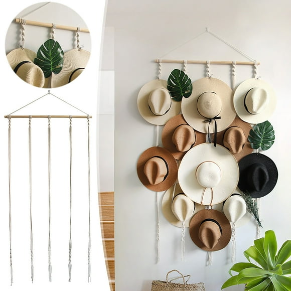 TopLLC Hat Display Rack, Hand Woven Tapestry, Hat Storage And Decoration, Wall Hanging Rack, Living Room, Bedroom, Wall Decoration