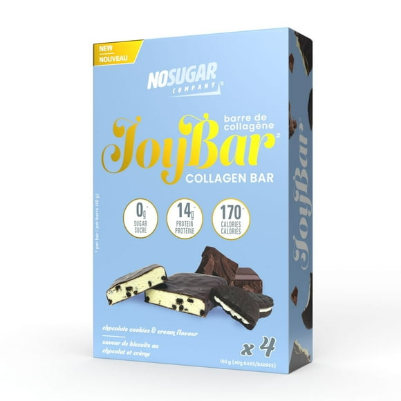No Sugar Joybar Collagen Bar Cookies & Cream, 4 x 40g