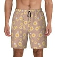 thumbnail image 2 of Picia Cute Bee pattern Mens Swim Trunks with Compression Liner Stretch Beach Shorts Quick Dry with Zipper Pockets No-Chafing Board Shorts-Medium, 2 of 9