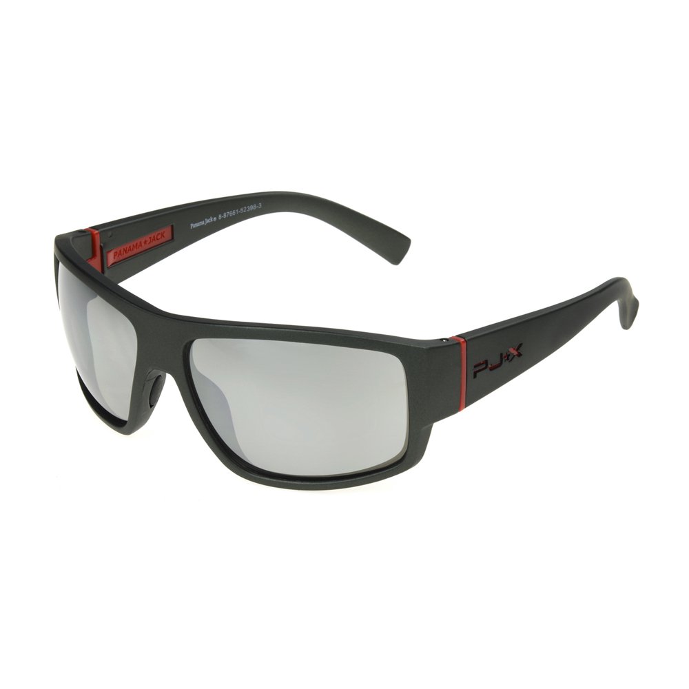 Panama Jack Panama Jack Men's Black Mirrored Wrap Sunglasses NN11