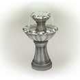thumbnail image 4 of Alpine Corporation Grey Two Tier Pedestal Fountain, 24 Inch Tall, 4 of 12