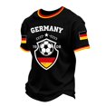 thumbnail image 6 of Soccer Cup 2026 Jersey for Men, Crew Neck Short Sleeve Deutschland Shield Graphic Tee with Honeycomb Mesh Texture - Lightweight Performance Top for Match Day & Gym Black L, 6 of 7