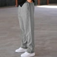 thumbnail image 5 of Dresfit Baggy Sweatpants Mens Wide Leg Pants Solid Drawstring Running Sweat Pants Summer 2026 Straight Leg Cotton Breathable Travel Trouser Light Gray M, 5 of 5