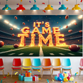 thumbnail image 6 of Metallic Game Time Banner, Sports Themed Backdrop Decor for Stadium Events, Sports Parties, Fan Gatherings, Photo Booths, and Sports Viewing Parties, 6 of 8